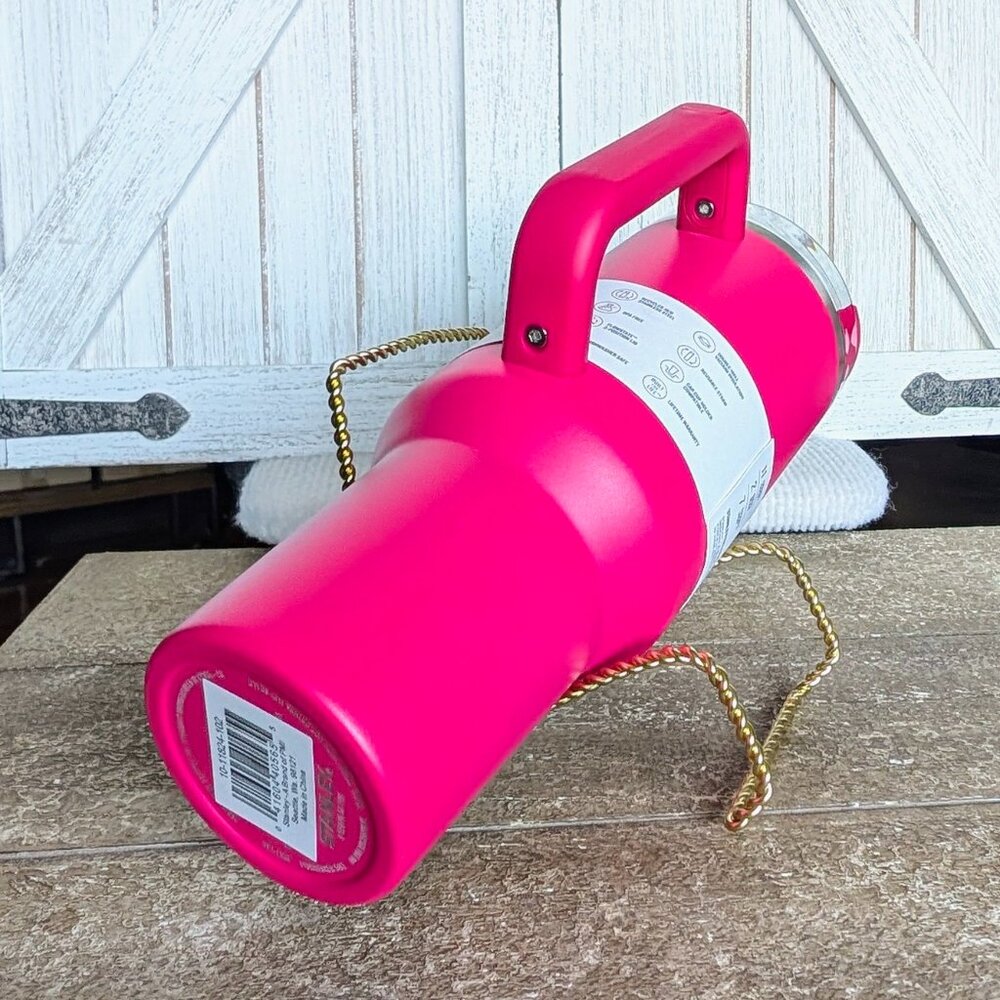 NWT Stanley Valentine’s Day Cosmo Pink 40oz Tumbler + Custom Bow/Boot 🎈💕 - Picture 10 of 11